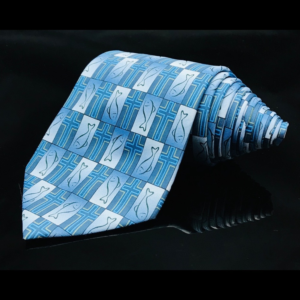 Eagle Christian Bible Faith Peace Fish Tie